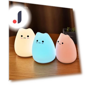 Touch-sensitive silicone night light in the shape of a cat — Night Lights, Great3C