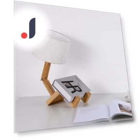 Creative Wooden Desk Lamp with Robot — Bedside & Table