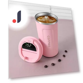 Insulated Stainless Steel 304 Coffee Mug with Smart Display — Beverage Warmers, Factory Discount Outlet