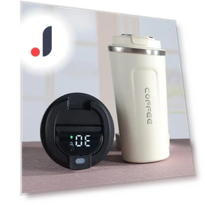 Insulated Stainless Steel 304 Coffee Mug with Smart Display — Beverage Warmers, Factory Discount Outlet