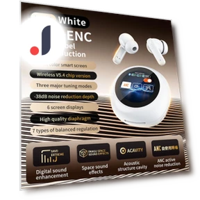 Wireless Headphones with Round Touch Screen — In-Ear Headphones, Shunxinruyi
