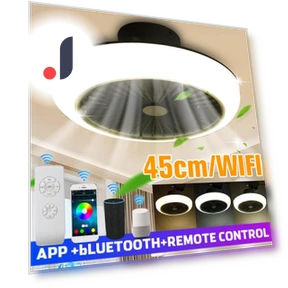 Modern Smart Ceiling Fan with Wi-Fi, Bluetooth, and Light — Ceiling Fan Wall Controls, Ideal World