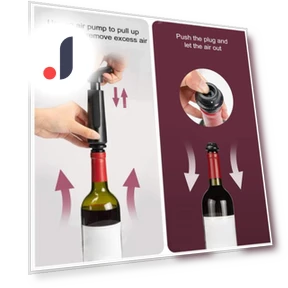 Vacuum Wine Saver with 4 Stoppers — Wine Accessories, House & Kitchen