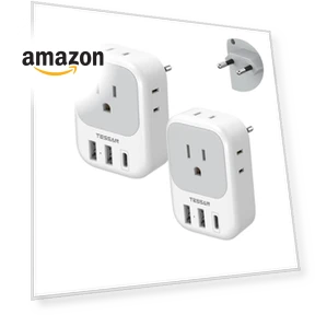 European Plug Adapter with USB C — Chargers & Adapters, TESSAN