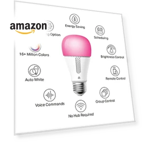 Full Color Changing Dimmable Smart WiFi Light Bulb — LED, Kasa Smart
