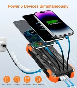 Portable Charger with Built-in Cables and Thermometer — Power Bank, GOODaaa