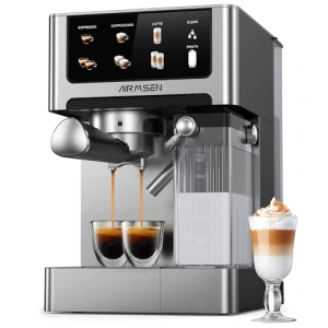 20 Bar Espresso Machine with Automatic Milk Frother, AIRMSEN