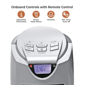 Electric Oscillating Ceramic Tower Space Heater, Comfort Zone