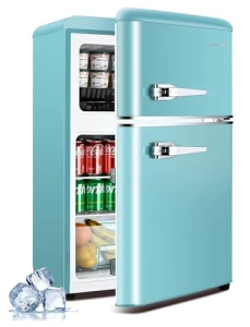Retro Double Door Fridge with Freezer, Anypro