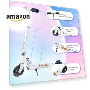 Kids Kick Scooter with Light Up Wheels — Push Scooters, Nattork