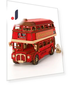 3D Wooden London Sightseeing Bus Model Kit — Educational, Robotime