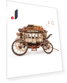 3D Wooden Puzzle Mechanical Moving Model Music Box — Educational, Robotime