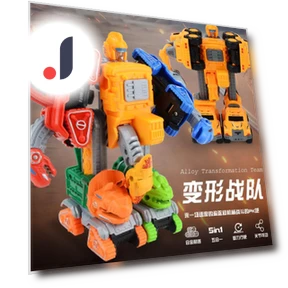 5-In-1 Alloy Deformation Dinosaur Engineering Robot Simulation Toy Set — Construction Kits, TK Toys