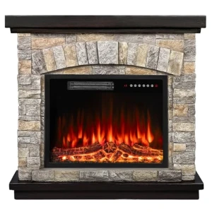 Electric Fireplace with Mantel, BOSSIN