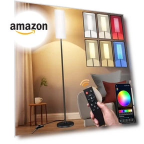 Modern LED Floor Lamp with Remote Control — Standing Lights, Qaubauyt