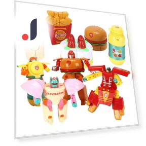 Robot Transformer in the Form of French Fries Hamburger — Pretend Play, Shihehong