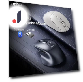 Wireless Bluetooth Mouse with Three Silent Charging Modes — Computer Mice, Inphic