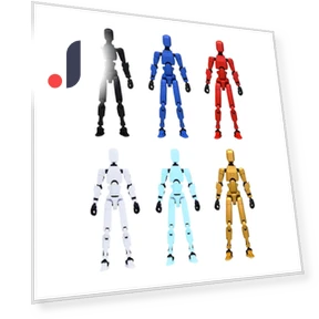 3D Printed Titan Robot Mobile Doll Set — Collectible Statues, Hong Art