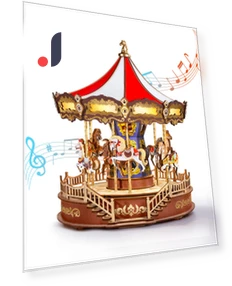 3D Puzzle Wooden LED Music Box — Educational, TAKUMIYA