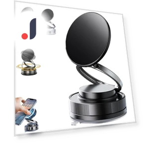 Adjustable 360° Vacuum Magnetic Phone Holder — Dashboard Installation Kits, Hong Art