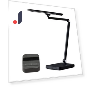 Desk Base Dimmable Handy Remote Smartphone Stand USB Symmetrical Light — Study & Desk Lighting, IRIS OHYAMA