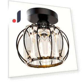 Modern Ceiling Light with Touch Control and Polished Crystal Shade — Overhead Lighting, Comfort Homeware