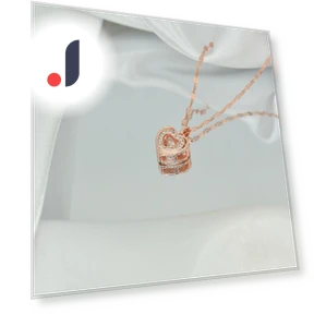 Smart Double Necklace with Peach Heart — Smart Jewelry, Commodity Jewel