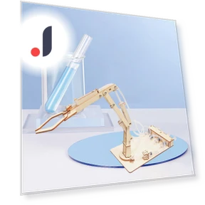 Hydraulic Robotic Arm 3D Wooden Puzzle — Educational, SunshineTek