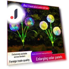 Solar-powered garden light with three heads — Outdoor Post Lighting, AI Supermarket