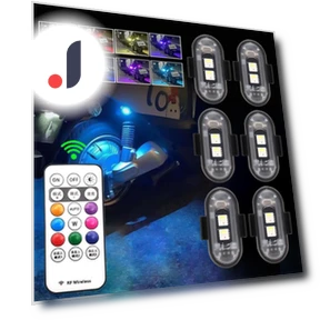 Universal Motorcycle RGB LED Strobe Lights with Controller — Vehicle Safety Signals, techmade