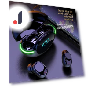Bluetooth Headset with Mini LED Touch Display — In-Ear Headphones, QUEED