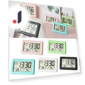 Electronic Clock with Large LCD Display and Temperature Humidity Meter — Home Climate Control, Cyprinoid