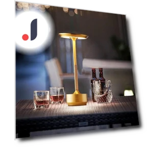 Industrial Style LED Desk Lamp with Charging — Desk & Table Lighting, Rainbow Rain