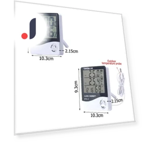 LCD Electronic Humidity Meter Smart Electric Digital Hygrometer Thermometer Weather Station Outdoor Clock — Hygrometers, COOKING-MALL