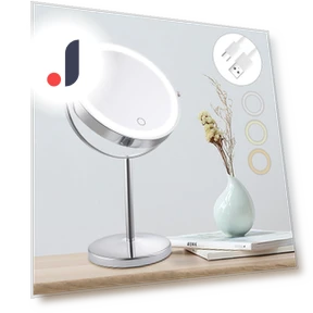 LED Vanity Mirror with Touch Panel — Handheld, Cerdeco