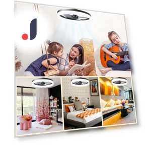 Modern LED Ceiling Fan with Silent Chandelier — Ceiling Fans, Luminaire Lighting Mall