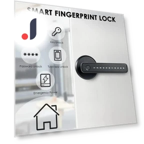 Smart Fingerprint Door Lock Handle — Smart Home Security, DC-HOME Textile