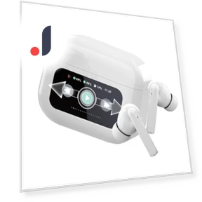 Wireless Bluetooth Earbuds with Touch LCD Display — In-Ear Headphones, KAYOMART Electric