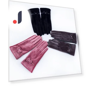 Women's Mink Gloves with Bow — Arm Warmers, sunrise 1