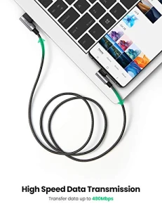 USB to USB C Cable 90 Degree Fast Charging Cord, UGREEN