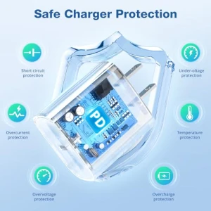 Fast Charging Wall Charger Block with USB C Cable