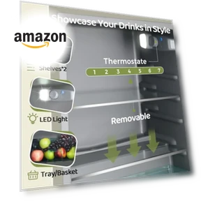 Retro Beverage Refrigerator with Tempered Glass Door — Drink Coolers, Anypro