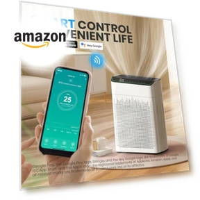 Large Room Air Purifier with Smart WiFi — Activated Carbon Air Purifiers, FLANUR