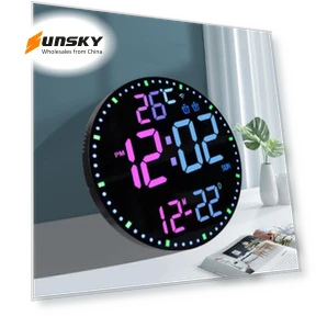 Digital Wall Clock with RGB Light — Alarms & Clocks