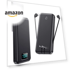 Portable Charger with Built-in Cables & AC Wall Plug — Chargers, AONIMI