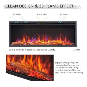 Smart Wall Mount & in Wall Recessed Electric Fireplace Insert, LegendFlame