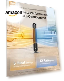 Tower Fan and Heater Combo — Desktop Cooling Solutions, Dreo