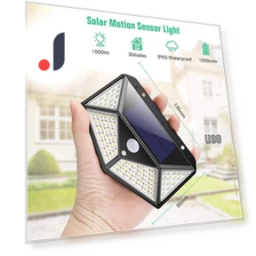 100-LED Solar Wall Light — Outdoor Security & Flood Lighting, Global Finds