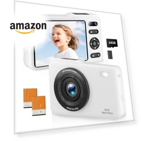 64MP FHD Dual Lens Autofocus Point and Shoot Digital Camera — Compact Digital Cameras, TZZPL