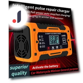 Intelligent 12V Battery Charger with Pulse Display — Battery Chargers, AI Supermarket